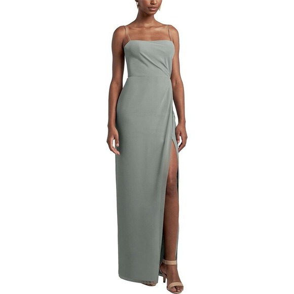 Jenny Yoo Anthropologie Demi Chiffon Gown Wedding Party Guest Dress Moss  Green - www.greenwatershopping.com